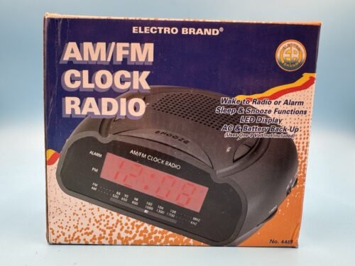 Electro Brand AM/FM Clock Radio, model No. 4489 New In Box Alarm