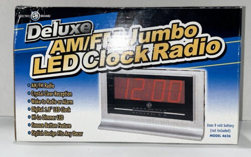 Electro Brand Jumbo LED Digital AM/FM Alarm Clock Radio 4626 New