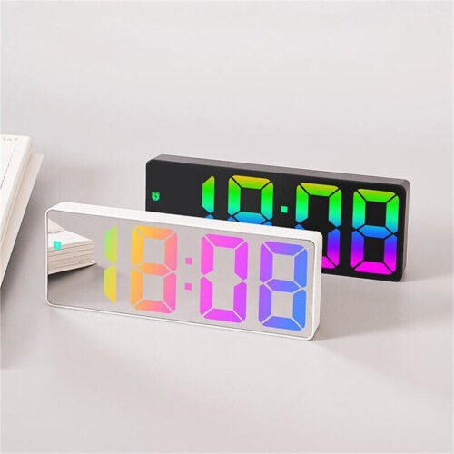 Electronic Clock Alarm Clock LED Digital Large Number Clock Colorful Light
