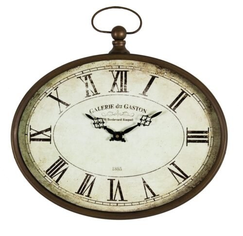 Elegant Design Oval Wall Clock Home Decorative Collectible