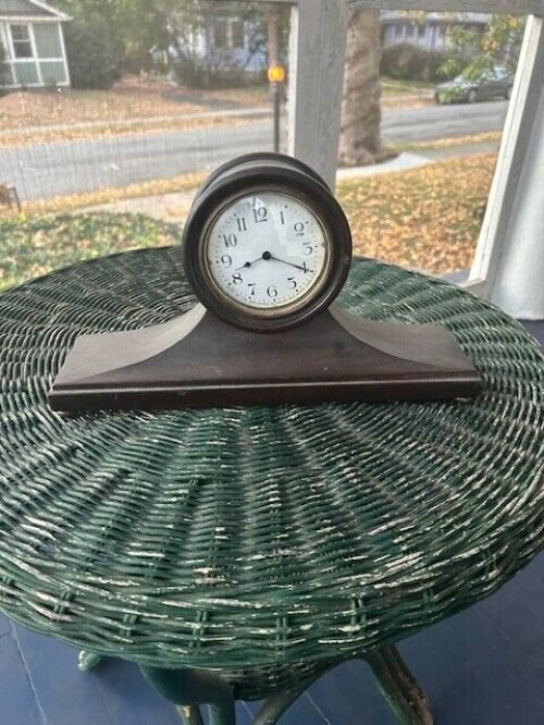 Elegant New Haven Clock Company Wooden Tambour Mantel Clock