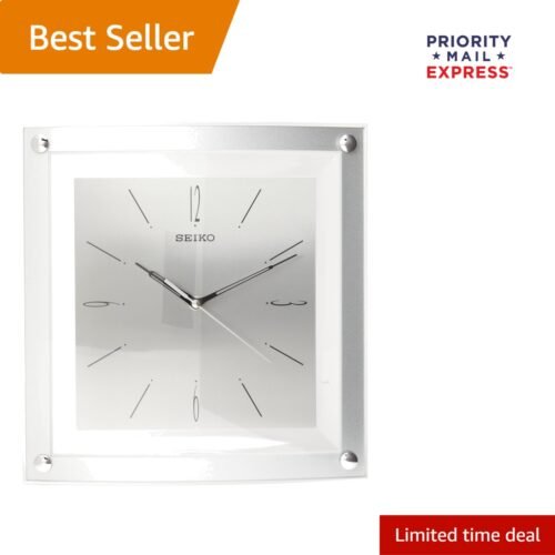 Elegant Silver-Tone Wall Clock with Quiet Sweep Second Hand for Tranquil Spaces
