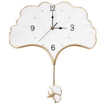 Elegant Wall Clock with Pendulum Battery Operated Non Ticking Silent Unique Home...