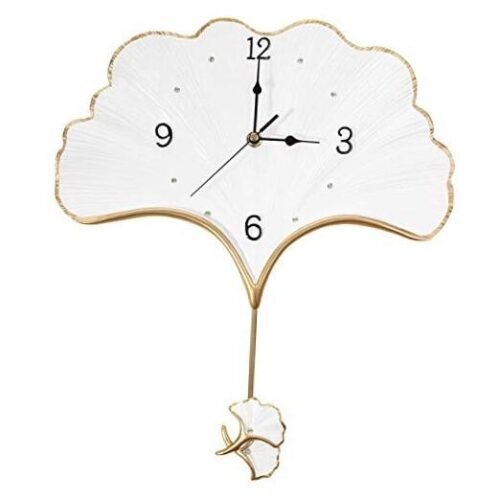 Elegant Wall Clock with Pendulum Battery Operated Non Ticking Silent Unique
