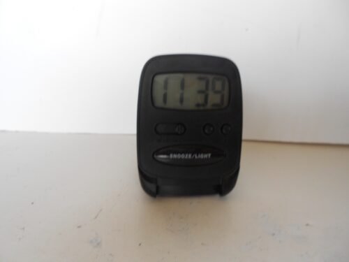 Elgin Digital Travel Alarm Clock w/Folding Stand & Snooze Light VGC Works Great!