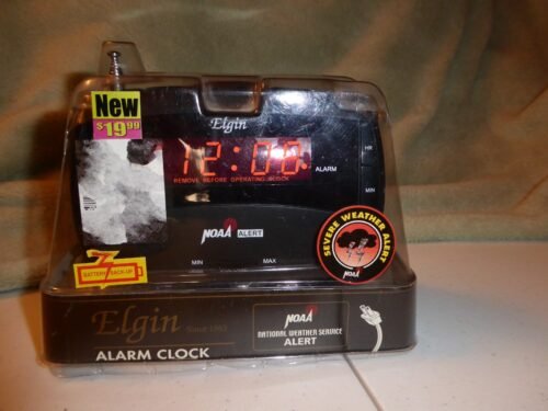 : ELGIN ELECTRIC Alarm Clock Snooze w NOAA Alert NEW IN ORIGINAL PACKAGE NEW –