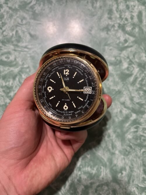 Elgin Travel Alarm Clock Luminous World Time Bradley Time Div Japan Runs
