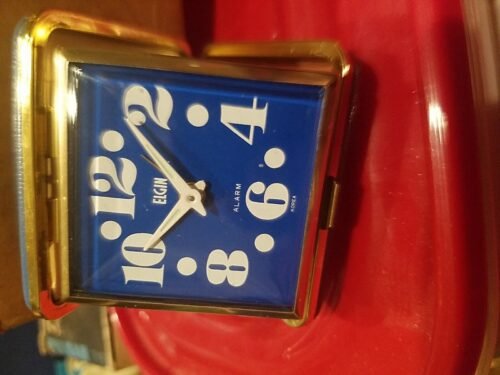 Elgin Travel Alarm Clock Vintage Used