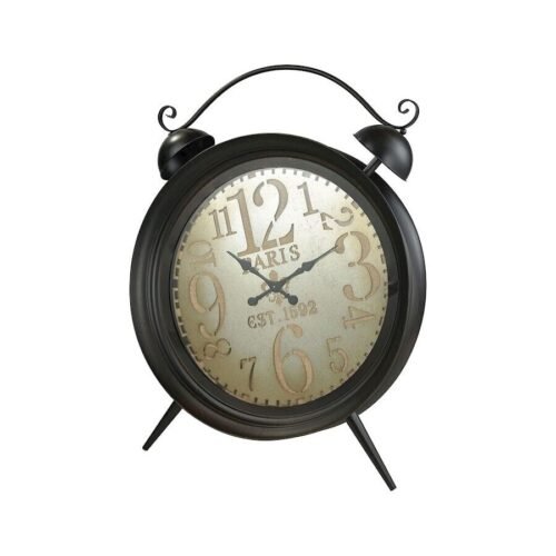 Elk Home Picpus Clock, Dark Rust, Pewter, Burlap - 3214-1008