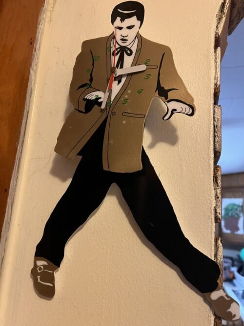 Elvis Presley Vintage Pendulum Wall Clock Swinging Dancing Legs 13"