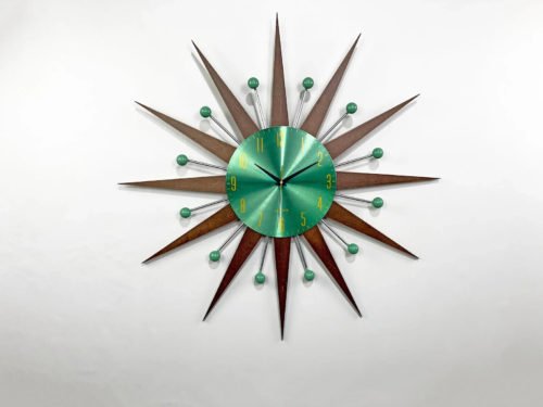 Emerald Wall Clock Unique Vintage Wall Clock 31 Inch Mint Silver George Nelson