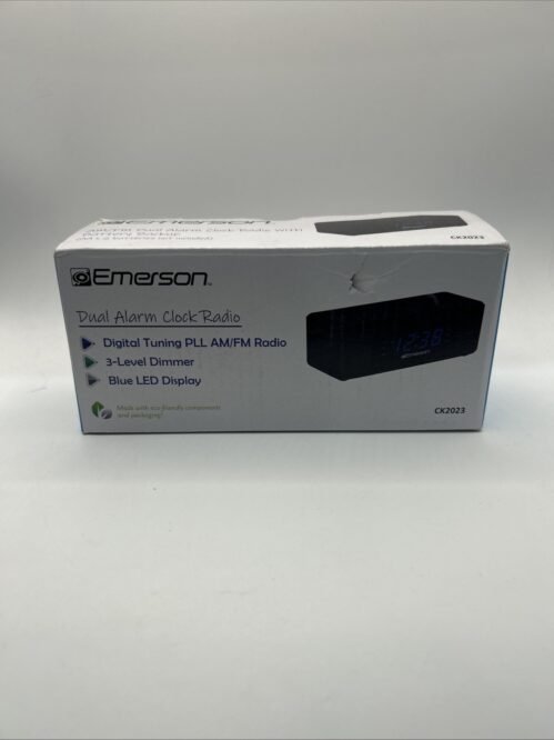 Emerson CKS2023AM/FM Dual Alarm Clock Radio with 0.6" Blue LED Display, Black