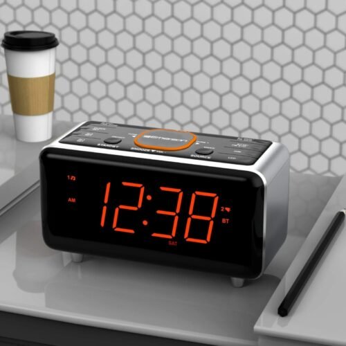 Emerson Radio Smartset Alarm Clock Radio with Bluetooth Speaker LED Display