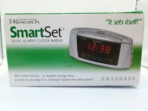 Emerson Research Smart Set Dual Auto Setting Alarm Clock # CKS 5055S Self-Set