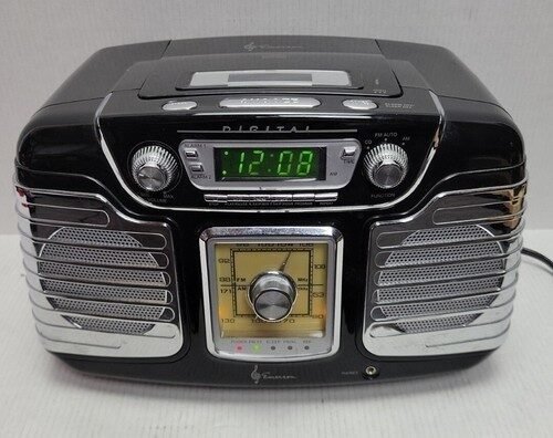 Emerson RET66BK Retro 1950'S Style Radio, CD Player, Alarm Clock New Open Box