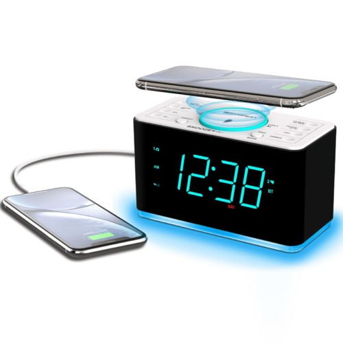 Emerson SmartSet 15W Wireless Ultra Fast Charging, Dual Alarm Clock Radio,