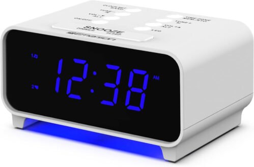 Emerson SmartSet Dual Alarm Clock Radio AM FM Radio Dimmer Sleep Timer Blue LED