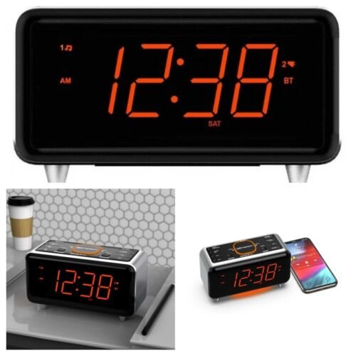 Emerson SmartSet Dual Alarm Clock Radio Bluetooth Speaker USB Charging Station