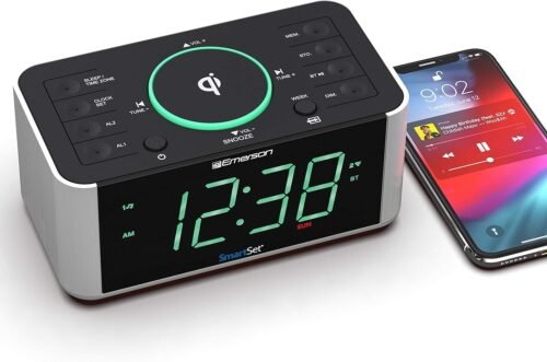 Emerson SmartSet Dual Alarm Clock Radio Bluetooth Speaker Wireless Phone Charger
