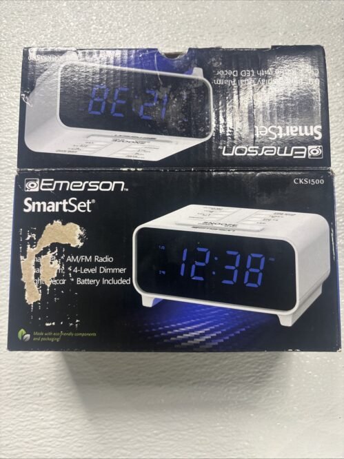 Emerson Smart Set Dual Auto Setting AM/FM Radio Alarm Clock Digital Big Number