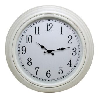 Emmerson 20 in. Wall Clock 2 in. D Weathered White