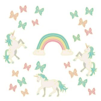 Enchanting Unicorns Glow in the Dark Wall Art Kit Wall Decals