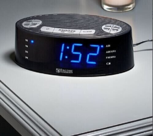 Encore AM/FM Auto Set Alarm Clock Digital Radio with Large LCD Display
