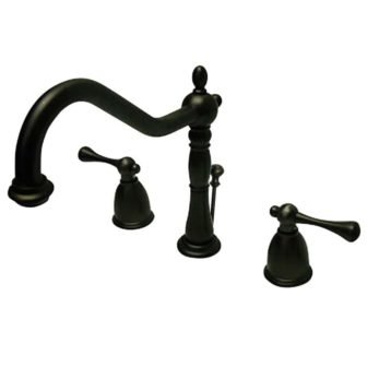 English Vintage 2-Handle 8 in. Widespread Bathroom Faucets with Brass Pop-Up in...