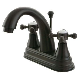 English Vintage 4 in. Centerset 2-Handle Bathroom Faucet with Brass Pop-Up in...
