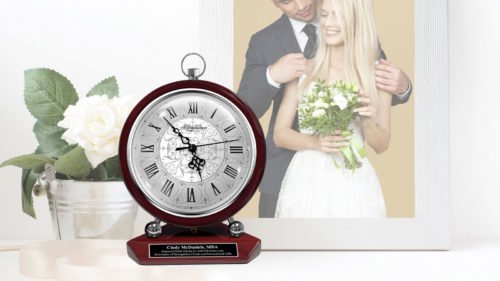 Engraved Clock Personalized Gift Wedding Anniversary Retirement Promotion Award