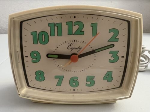 Equity Beige Electric Table Alarm Clock Glow in Dark Model 33101