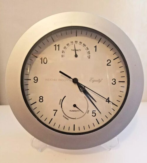 Equity 10" Round Indoor Weather Station Wall Clock Thermometer Humidity