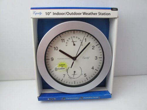 Equity 10" Round Indoor Weather Station Wall Clock Thermometer Humidity