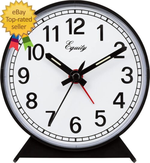 Equity 14075 Black Analog Wind-Up Alarm Clock