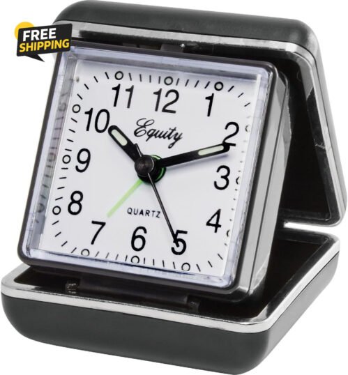Equity 20080 Quartz Analog Fold-Up Travel Alarm Clock