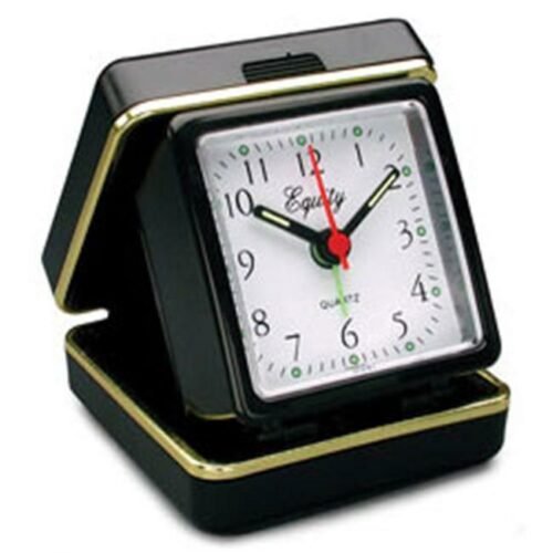 Equity 20080 Quartz Folding Travel Alarm Clock with Luminous Hands and Dots