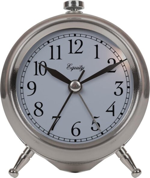 Equity 25655 Small Silver Metal Alarm Clock