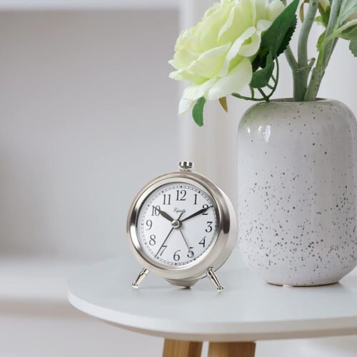 Equity 25655 Small Silver Metal Alarm Clock