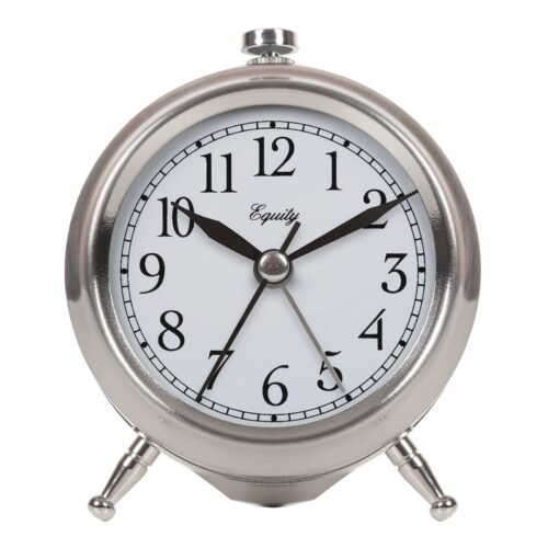 Equity 25655 Small Silver Metal Alarm Clock