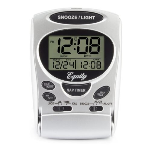 Equity 31300 Foldup Lcd Travel Alarm Clock With Nap Timer & Backlight