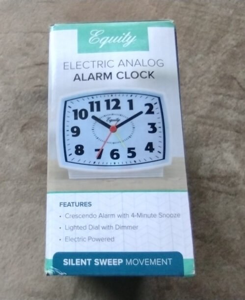 Equity 33100 Electric Silent Analog Alarm Clock with Dimable Lighted Dial