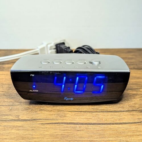 Equity 5½" Desktop Alarm Clock, Blue LED Digital Display Model 75903