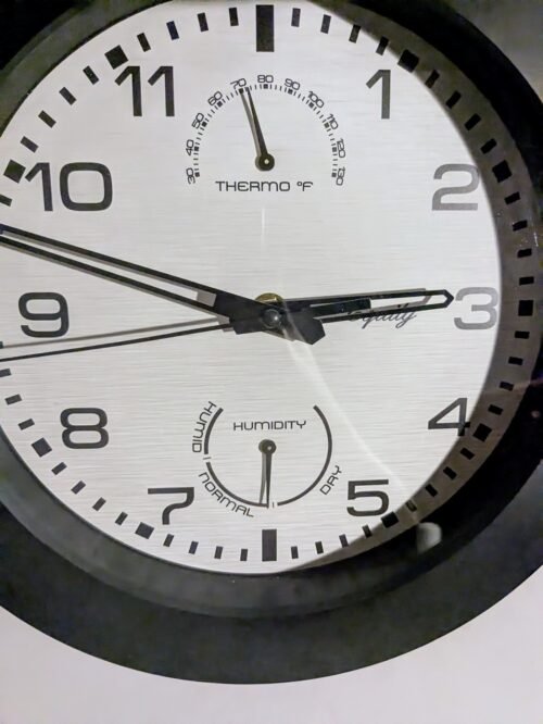 Equity by La Crosse 10 Inch in/Out Black Wall Clock with 10" Model 29005