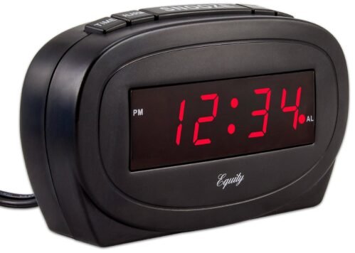 Equity by La Crosse 30228 LED Alarm Clock,Black 4.50W x 1.85D 2.65H