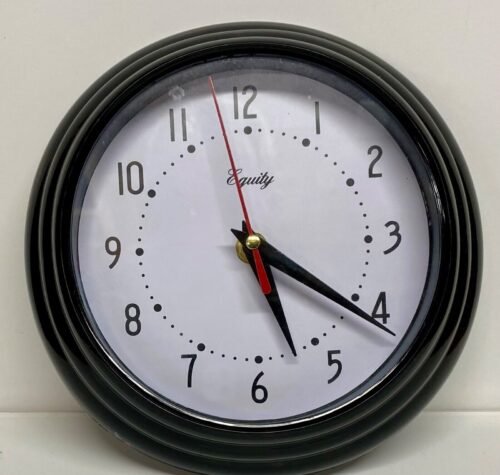 Equity by La Crosse 8" Plastic Analog Wall Clock, Black-25013 Tested Works