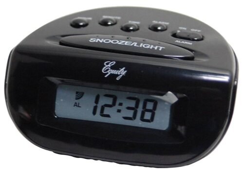 Equity by La Crosse LCD Snooze Alarm Clock, Black