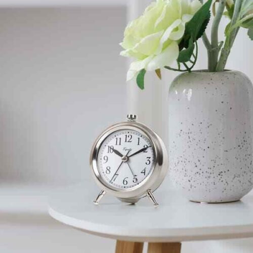 Equity by La Crosse Small 3 in. Precise Metal Quartz Alarm Table Clock
