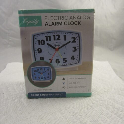 Equity Electric Analog Alarm Clock with White Case And Lighted Dial 3310