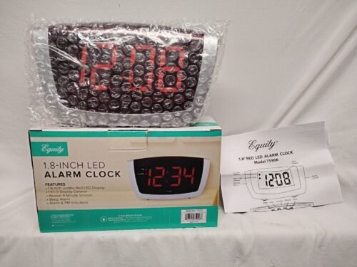 Equity Extra Large Red LED Electric Alarm Clock NOS