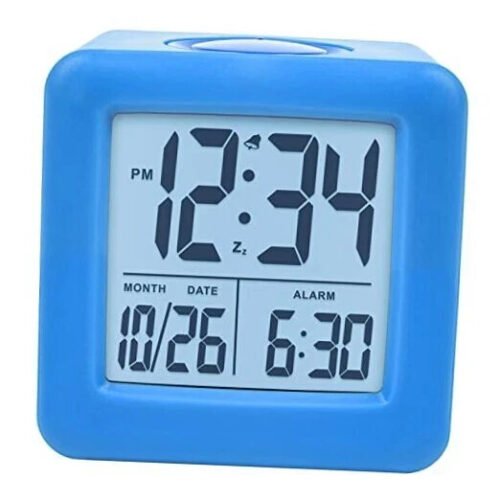 Equity Soft Cube LCD Alarm Clock – Blue – Model 73005 – New #90
